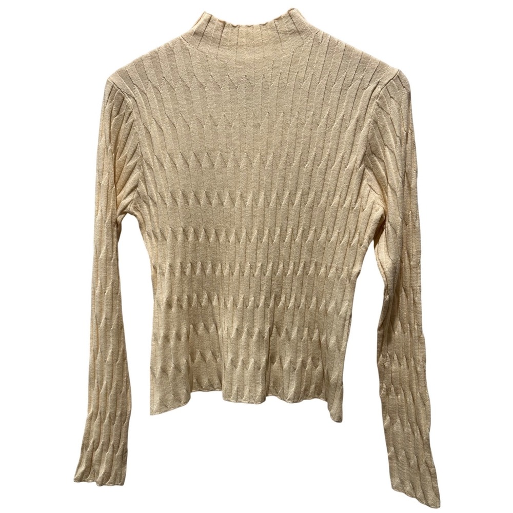 Kerisma Mock Neck Sweater‎ Womens S/M Cream Beige Excellent Textured Knit